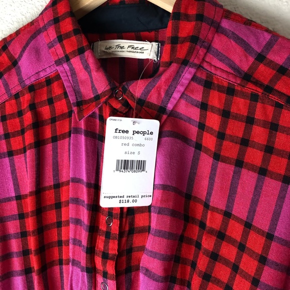 free People Pacific Dawn Drawstring Plaid Shirt - Picture 5 of 10